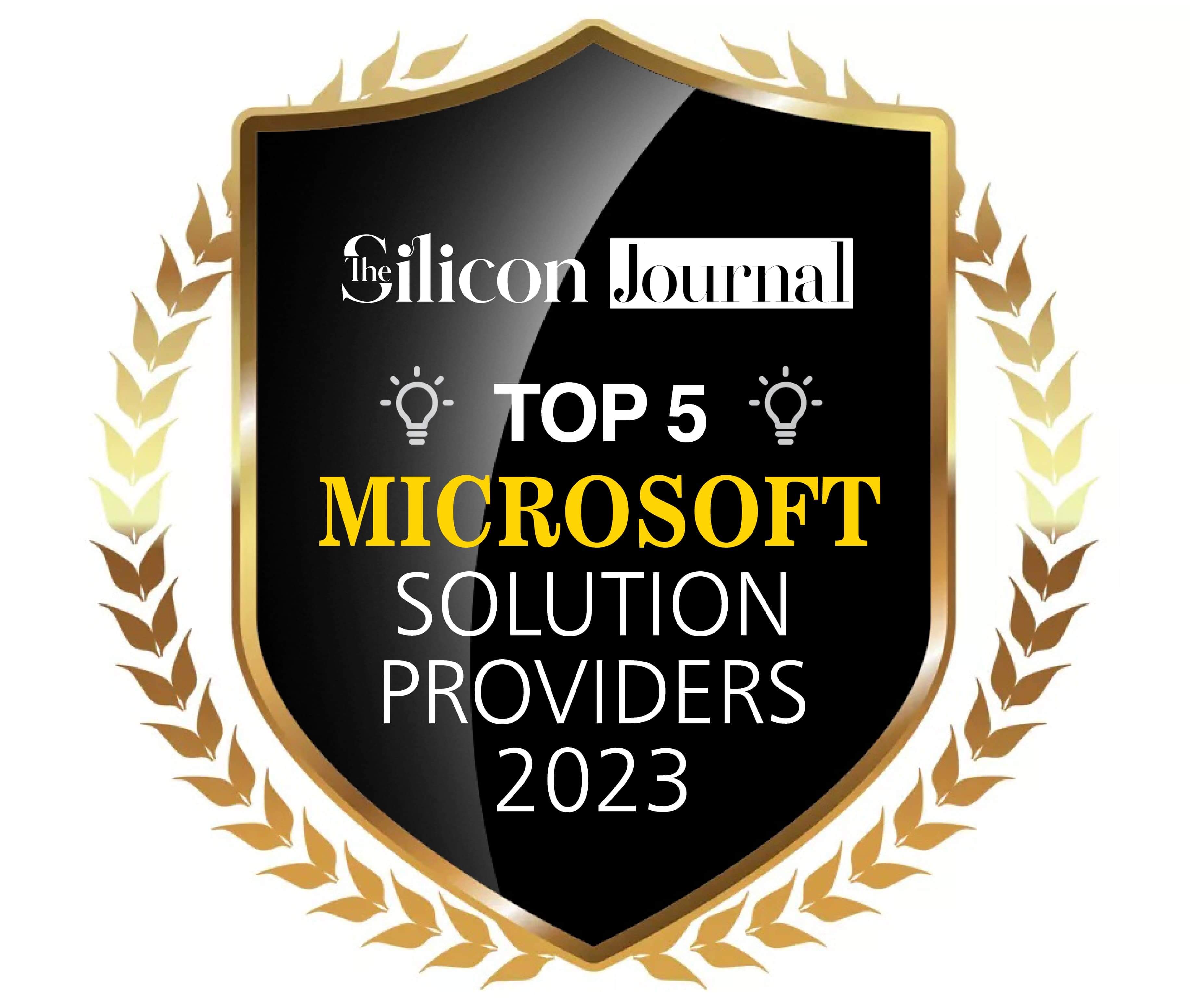 List of  The Top 5 Microsoft Solution Providers Of The Year 2023
